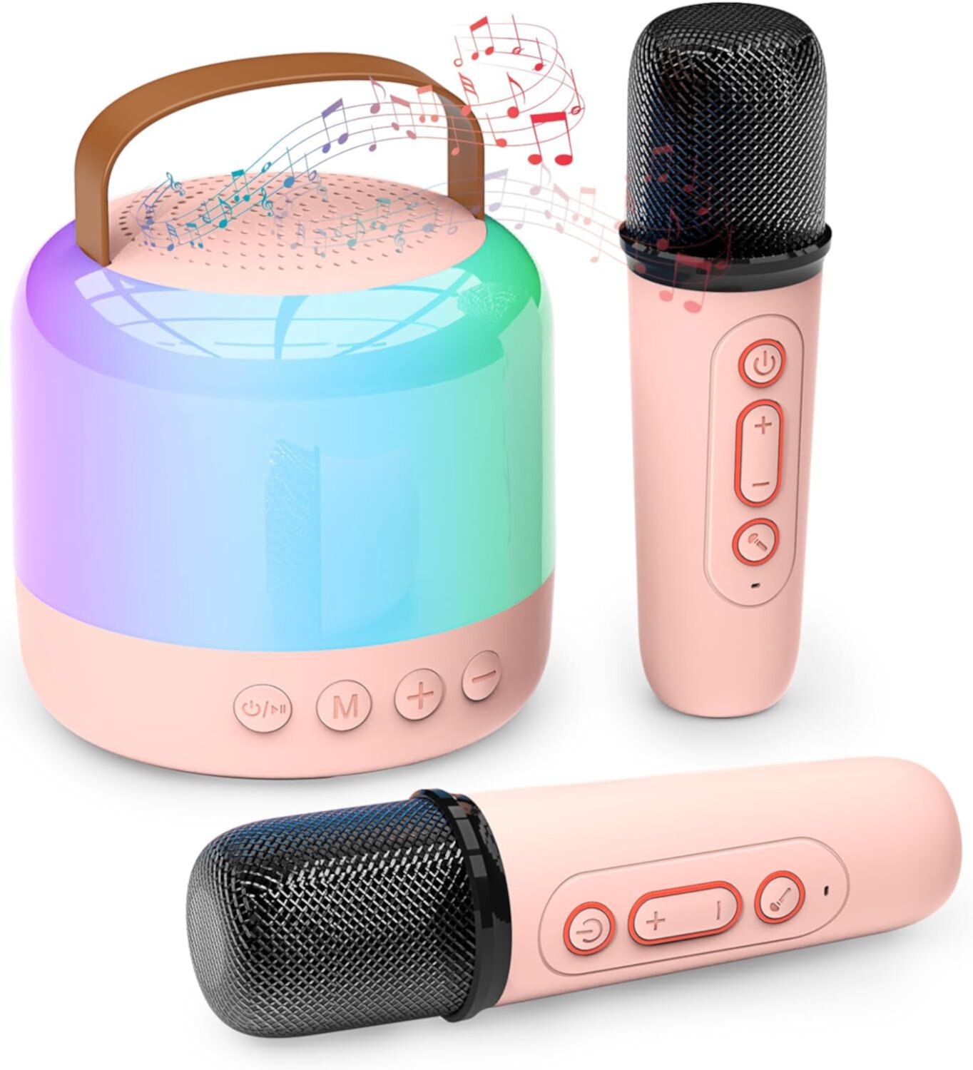 Mini Máquina Karaoke para Niños Adultos, Altavoz bluetooth Portátil con 2 Micrófonos Inalámbricos y Luces LED, Juguetes karaoke Regalos para Niñas Niños 4, 5, 6, 7, 8, 9,10,12+ Años Fiesta de Cumpleaños de Navidad CEDQ