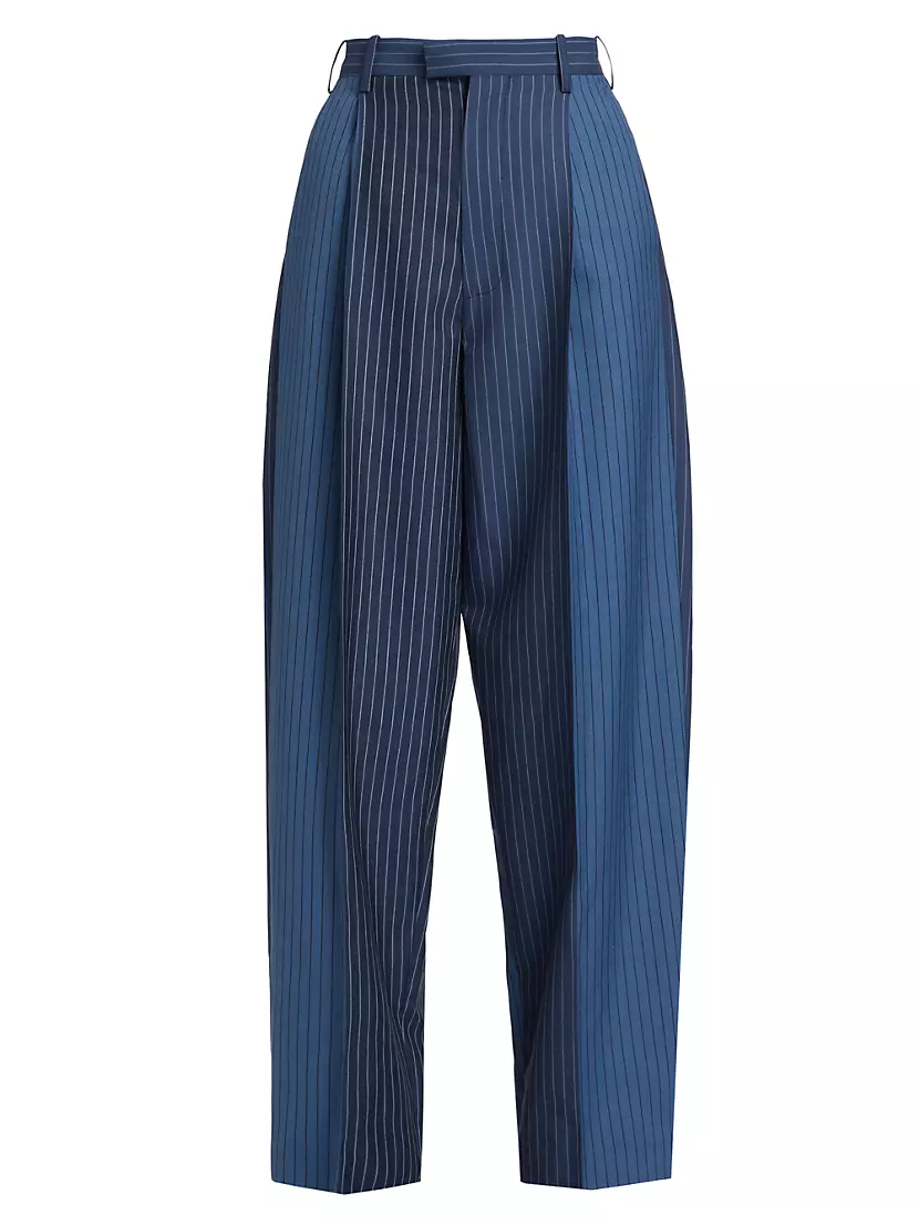 Colorblocked Stripe Wool Wide-Leg Pants MARNI