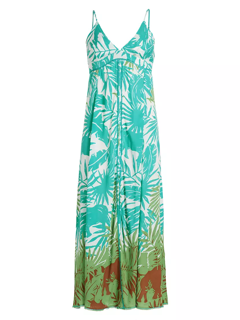 Женское Платье комбинации Poupette St Barth Denise Long Floral Slip Dress Poupette St Barth