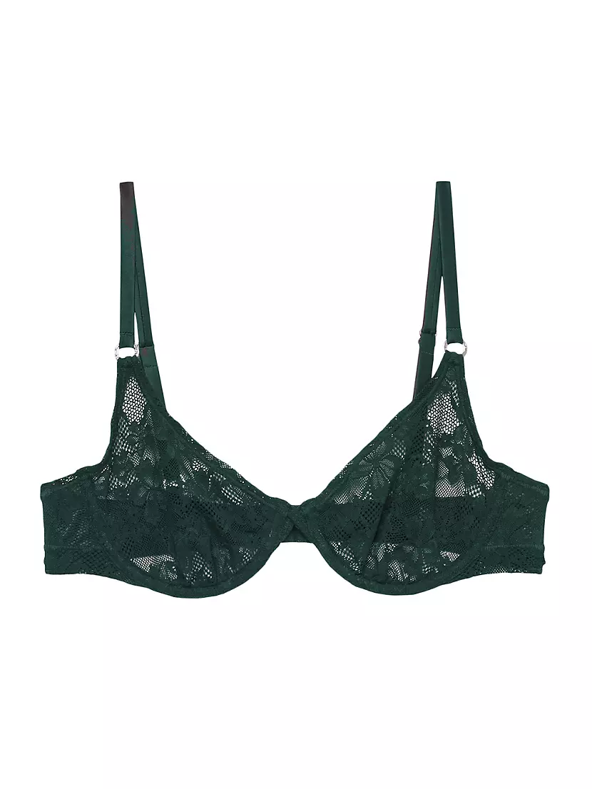 Женский Бюстгальтер fleur du mal Le Stretch Multi-Fit Lace Demi Fleur du mal