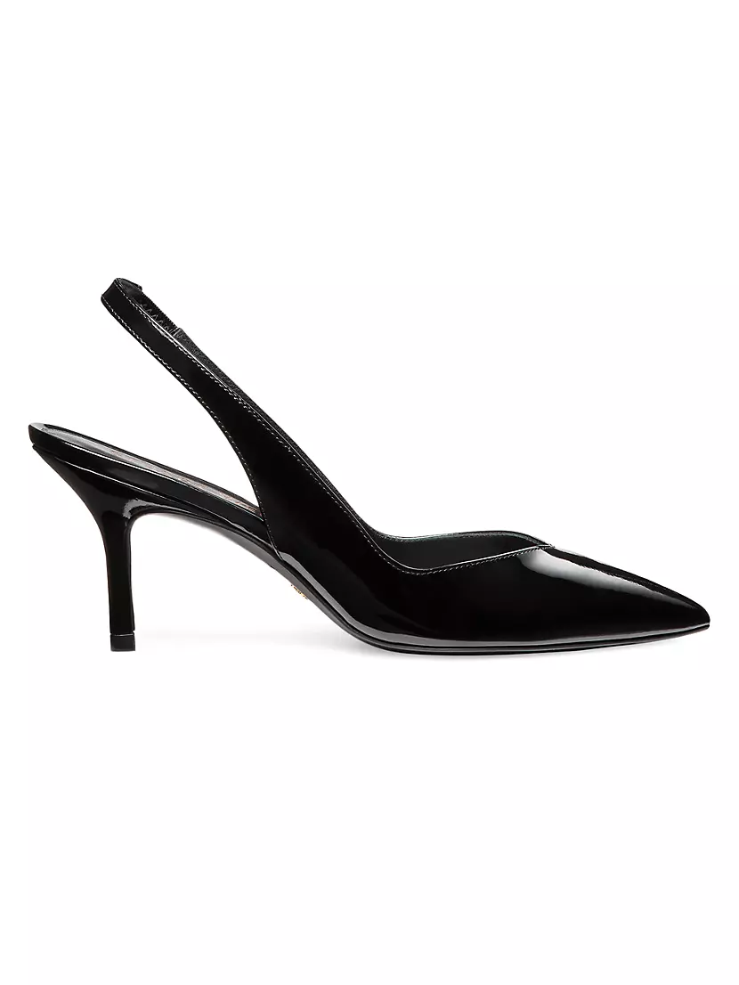 Лаковые кожаные туфли-слингбеки Eva 75 мм от Stuart Weitzman Stuart Weitzman