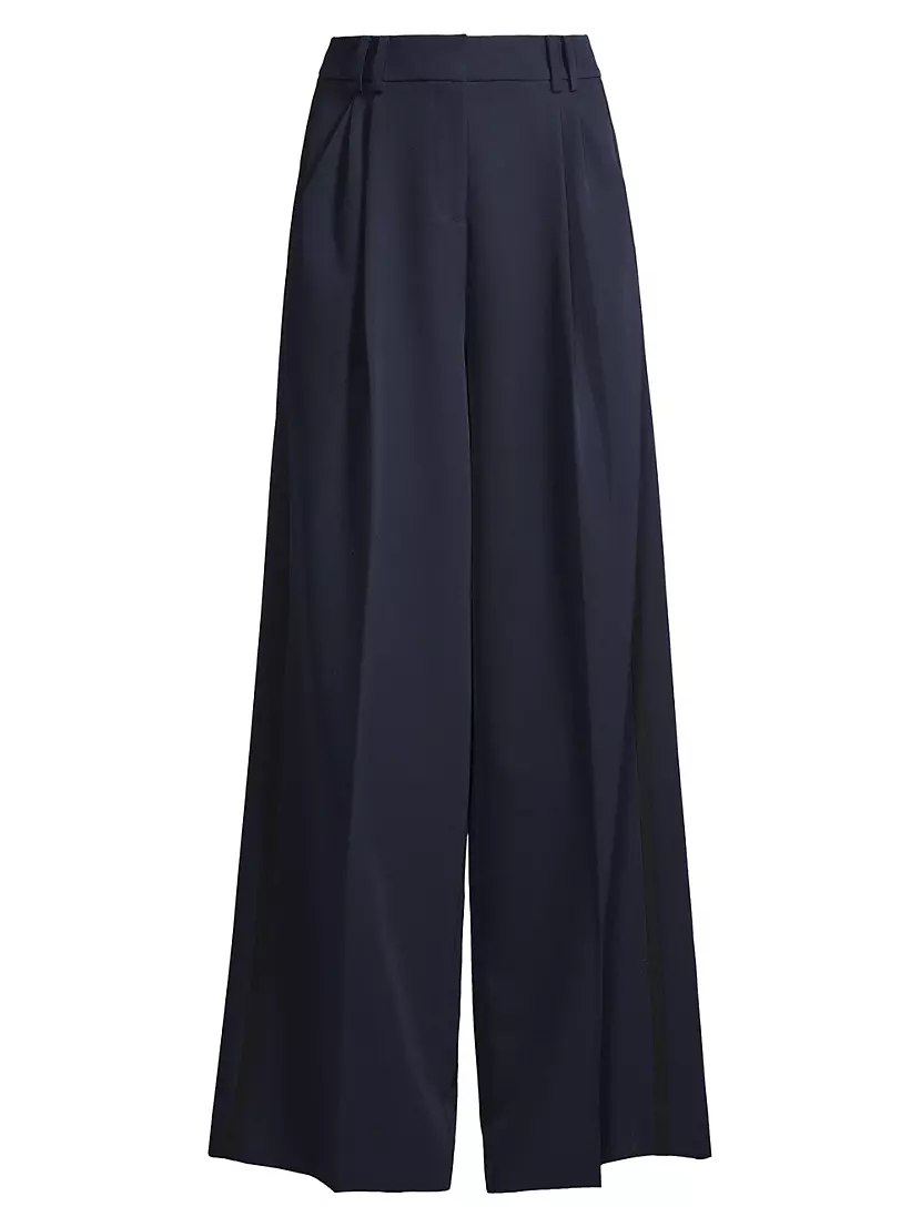 Eliza Pleated Twill Wide-Leg Pants Kobi Halperin