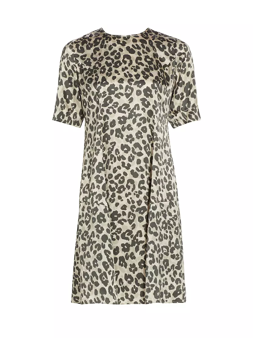 Женское Повседневное Платье ATM Anthony Thomas Melillo Leopard-Print Silk A-Line Minidress ATM Anthony Thomas Melillo