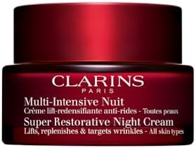 Clarins Super Restorative Night Cream | Anti-Aging Moisturizer For Mature Skin Weakened By Hormonal Changes | Illuminates & Densifies Skin | Lifts & Tones | Targets Spots & Wrinkles | 1.7 Ounces Clarins