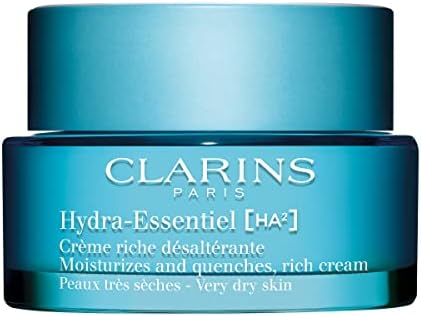 Clarins Hydra-Essentiel Rich Cream|Intensely Hydrating Moisturizer|60 Seconds to Plumper Skin*|Nourishes, Softens and Soothes|Double Dose Hyaluronic Acid|Very Dry Skin Type|1.7 Ounces Clarins