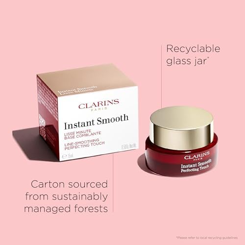 Clarins Instant Smooth Perfecting Touch | Primer, Face Makeup Pore Minimizer | Blurring Primer Targets Wrinkles and Pores | All Skin Types | 0.5 Ounces Clarins