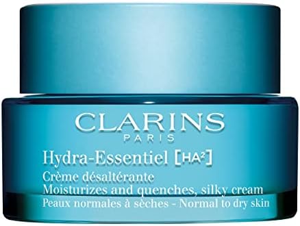 Clarins Hydra-Essentiel Silky Cream|Intensely Hydrating Moisturizer|60 Seconds to Plumper Skin*|Nourishes, Comforts and Softens|Double Dose Hyaluronic Acid|Normal-Dry Skin|1.7 Ounces Clarins