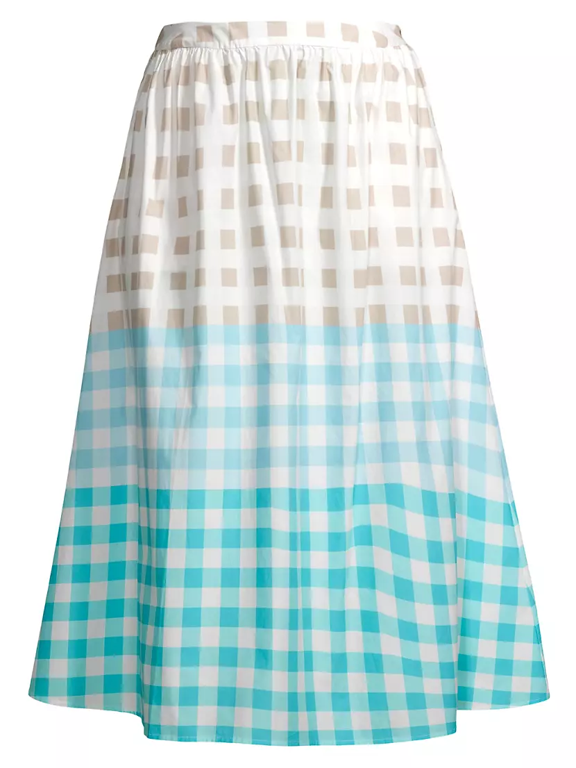 Женская Юбка миди Ming Wang Cotton Gingham Ming Wang