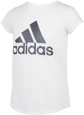 adidas Girls' Plus Size Short Sleeve Cotton Classic Bos Tee Shirt Adidas