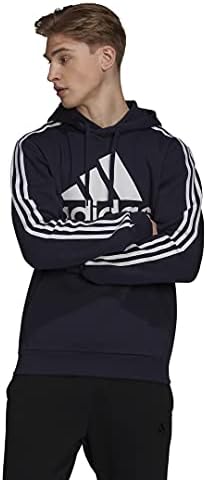 adidas Men's 3-Stripes Fleece Hooded Sweatshirt Adidas