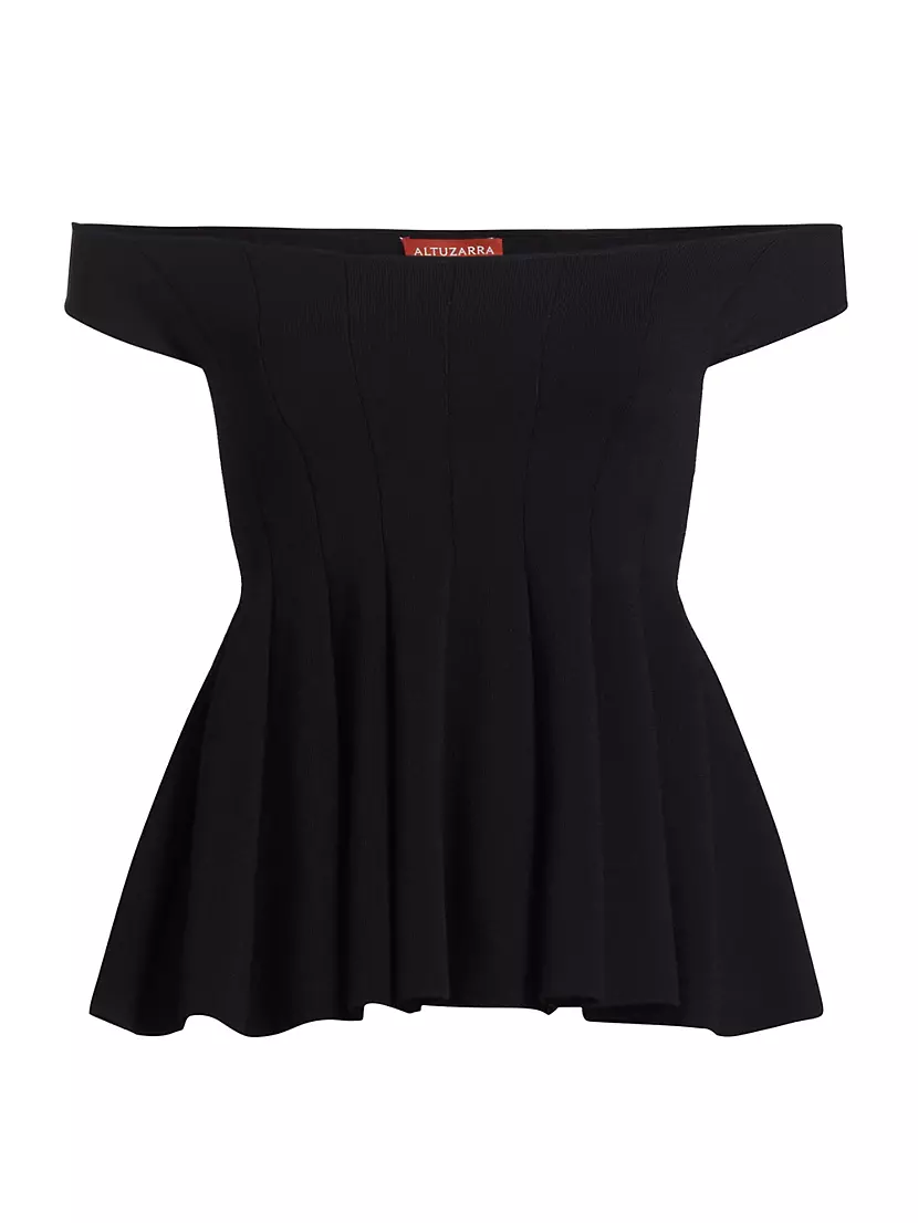 Женская Блузка Altuzarra Simone Off-the-Shoulder Peplum Top Altuzarra