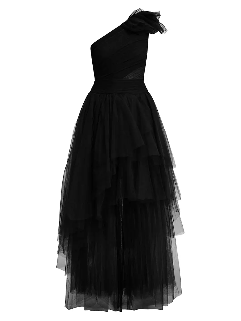 One-Shoulder Tulle Gown BCBGMAXAZRIA