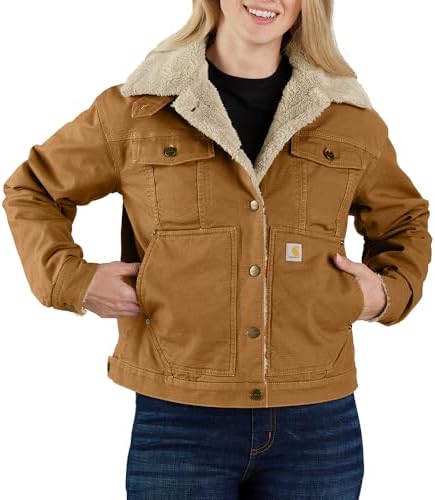 Женская Куртка Carhartt Rugged Flex Loose Fit с Подкладкой из Шерпы Carhartt