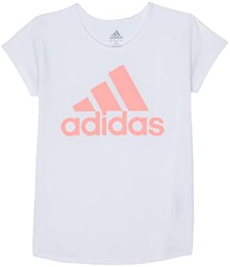 adidas Girls' Short Sleeve Cotton Scoop Neck Tee T-Shirt Adidas