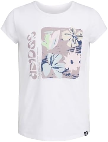 Детская Футболка Adidas Girls' Short Sleeve Cotton Scoop Neck Tee Adidas