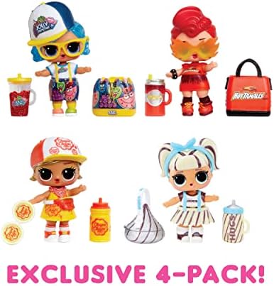 L.O.L. Surprise! Loves Mini Sweets Collectible Dolls 4-Pack #3 Jolly Rancher, Pez, Mike & Ikes, Dum Dums w/ 32 Surprises, Candy Theme, Accessories, Paper Packaging L.O.L. Surprise!