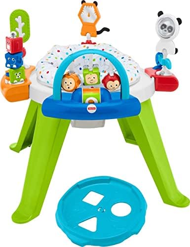 Fisher-Price Baby to Toddler Toy 3-In-1 Spin & Sort Activity Center and Play Table with Playmat and 10+ Activities, Retro Roar Fisher-Price