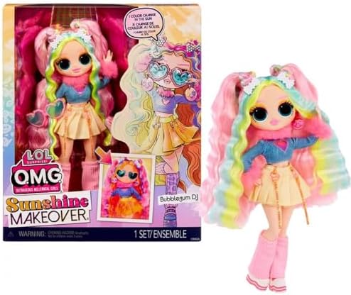 L.O.L. Surprise! OMG Sunshine Color Change Bubblegum DJ Fashion Doll with Color Changing Hair and Fashions and Multiple Surprises – Great Gift for Kids Ages 4+ L.O.L. Surprise!