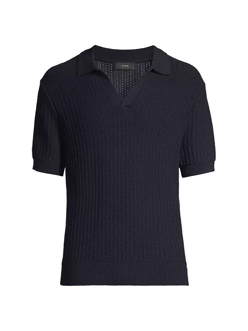 Мужская Поло рубашка Vince Ribbed Cotton-Blend Vince