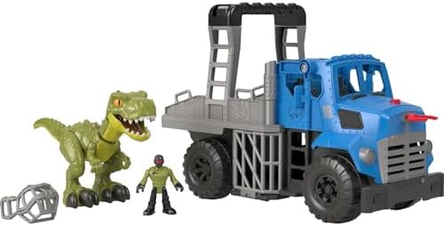 Fisher-Price Imaginext Jurassic World Dominion Toy, Break Out Dino Hauler Vehicle & T. rex Dinosaur for Preschool Kids Ages 3+ Years Fisher-Price