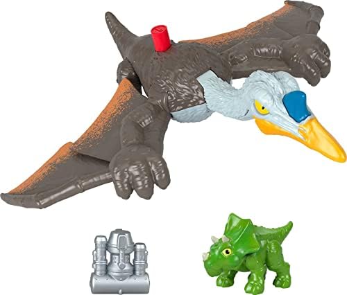 Fisher-Price Imaginext Jurassic World Dinosaur Toy Soaring Quetzal Figure Set for Pretend Play Preschool Kids Ages 3+ Years Fisher-Price