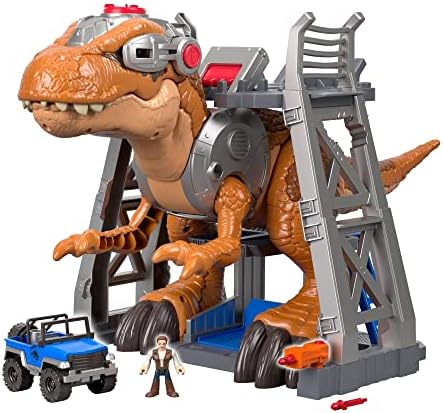 Fisher-Price Imaginext Jurassic World Dinosaur Toy, T. rex with Lights & Owen Grady Figure, Preschool Kids Ages 3+ Years (Amazon Exclusive) Fisher-Price