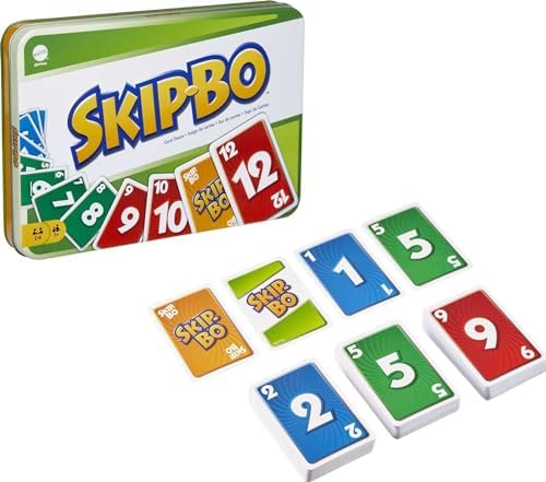 Mattel Games Skip-Bo Card Game for Kids, Adults & Family Night, Travel Game in Collectible Storage Tin for 2 to 6 Players (Amazon Exclusive) Mattel Games