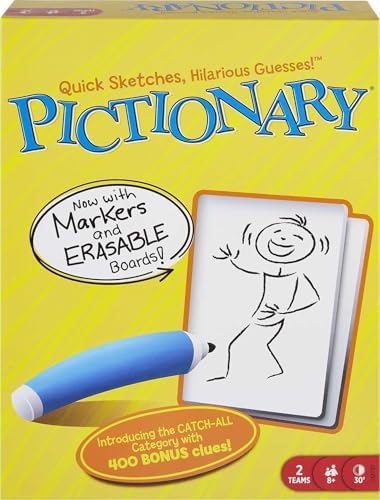 Настольная игра Pictionary для рисования, с 3 уровнями подсказок, для детей и взрослых Mattel Games