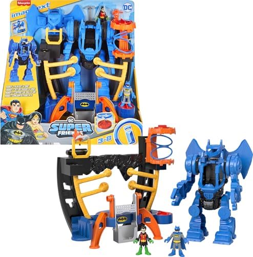 Fisher-Price Imaginext DC Super Friends Batman Toy, Robo Command Center Playset & Figures, Detachable 10-inch Robot for Kids Ages 3+ Years Fisher-Price