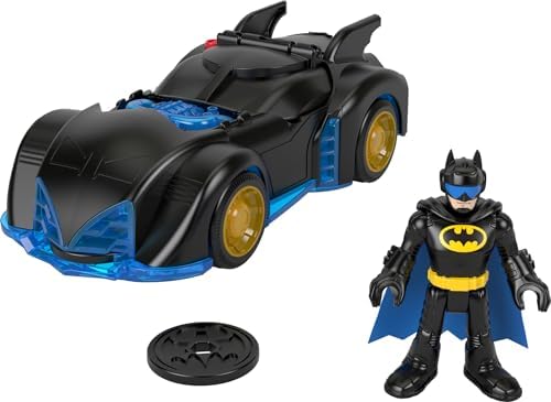 Fisher-Price Imaginext DC Super Friends Batman Toy Shake & Spin Batmobile with Poseable Figure for Pretend Play Kids Ages 3+ Years​ Fisher-Price