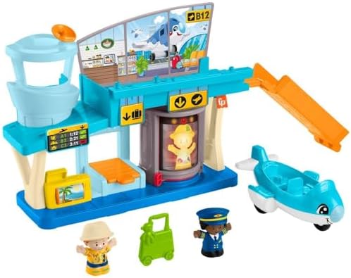 Fisher-Price Little People Toddler Toy Everyday Adventures Airport Playset with Airplane for Preschool Pretend Play Ages 1+ Years Fisher-Price