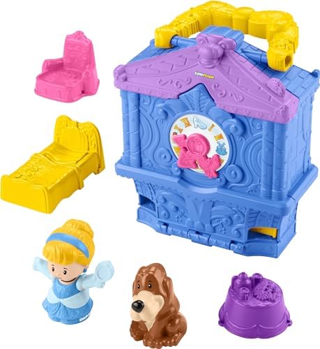 Fisher-Price Little People Toddler Toy Disney Princess Cinderella On-The-Go Playset with Figures for Pretend Play Kids Ages 18+ Months Fisher-Price