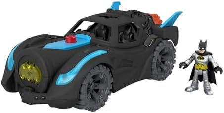 Fisher-Price Imaginext DC Super Friends Batman Toy, Lights & Sounds Batmobile with Batman Figure for Preschool Kids Ages 3+ Years Fisher-Price