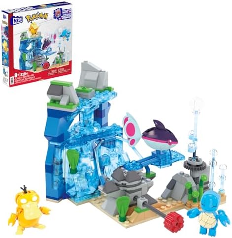 MEGA Pokémon Building Toys Set Aquatic Adventure with 319 Pieces, 2 Poseable Characters, for Kids Mega