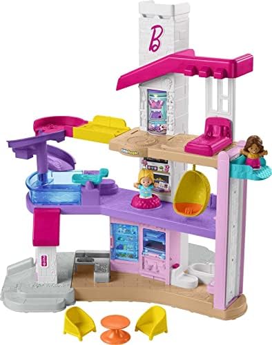 Fisher-Price Little People Barbie Toddler Toy Little DreamHouse Playset with Music Lights & Figures for Pretend Play Kids Ages 18+ Months​ Fisher-Price