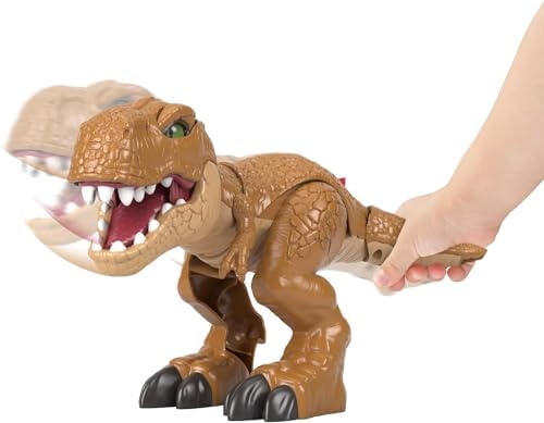 Fisher-Price Imaginext Jurassic World Dinosaur Toy Thrashin’ Action T. rex Figure with Chomping Action for Pretend Play Kids Ages 3+ Years​ Fisher-Price