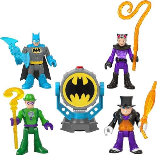 Fisher-Price Imaginext DC Super Friends Batman Toys Bat-Tech Bat-Signal 9-Piece Figure Set for Preschool Pretend Play Kids Ages 3+ Years Fisher-Price