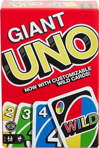 Mattel Games Giant UNO Jurassic World Domination Card Game for Kids & Game Night, Oversized Cards & Customizable Wild Cards Mattel Games