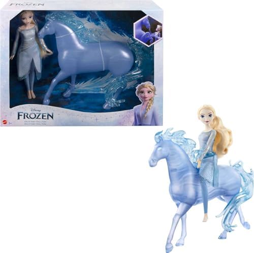 Mattel Disney Princess Toys, Cinderella Fashion Doll & Horse with Saddle, Brushable Mane & Tail & Styling Accessories, Inspired by the Movie Mattel