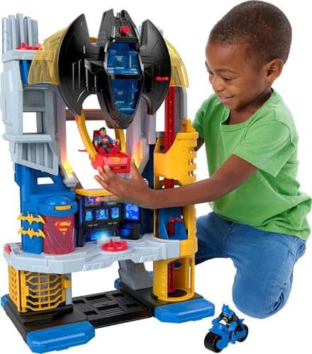 Fisher-Price Imaginext DC Super Friends Batman Toy, Ultimate Headquarters Playset 2-Ft Tall, Lights Sounds & 10 Pieces for Kids Ages 3+ Years Fisher-Price