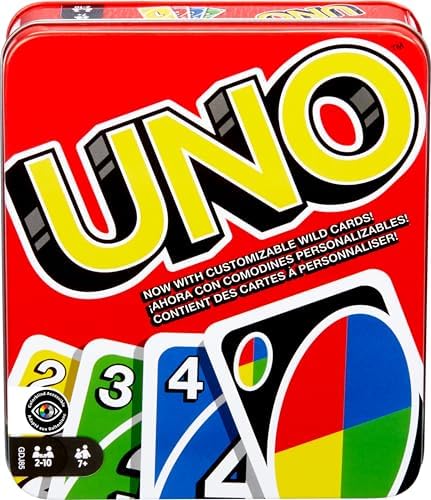 Mattel Games UNO Card Game for Family Night, Travel Game & Gift for Kids in a Collectible Storage Tin for 2-10 Players (Amazon Exclusive) Mattel Games