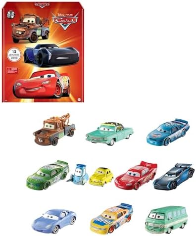 Набор игрушечных машинок Disney Pixar Cars в масштабе 1:55: Молния Маккуин, Мэтр и Шериф Mattel