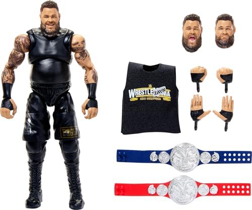 Mattel WWE Ultimate Edition Action Figure & Accessories, 6-inch Kevin Owens Collectible Set, Swappable Heads & Hands, Entrance Gear & 30 Articulation Points​ Mattel