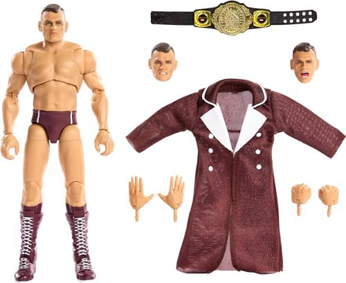 Mattel WWE Ultimate Edition Action Figure & Accessories, 6-inch Gunther Collectible Set, Swappable Heads & Hands, Entrance Gear & 30 Articulation Points​ Mattel