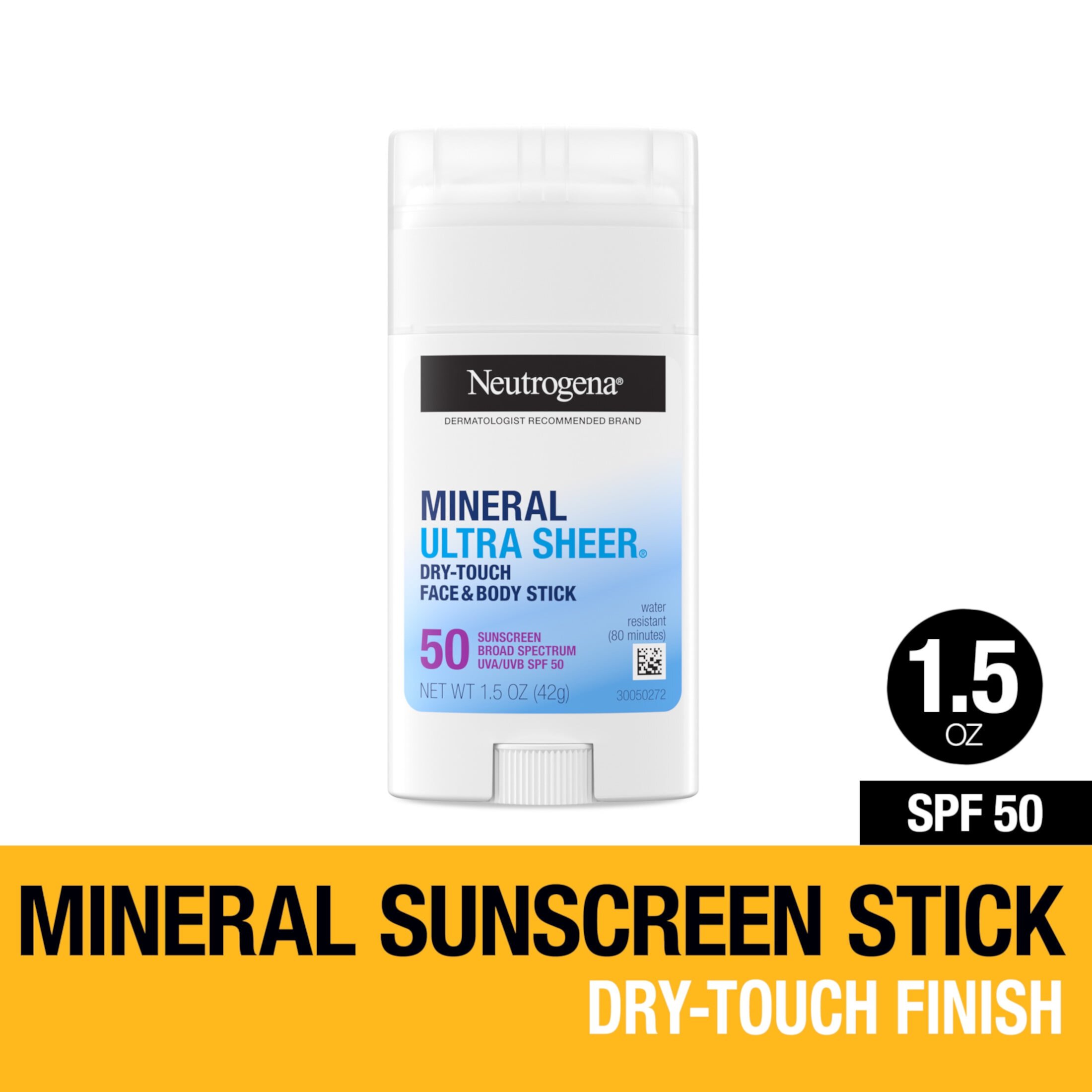 Neutrogena Ultra Sheer SPF 50 Zinc Mineral Sunscreen Stick, 1.5 oz Neutrogena