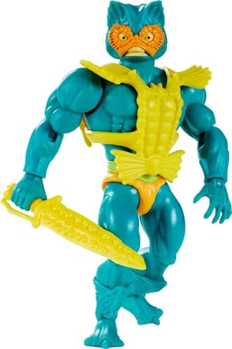 Masters of the Universe Origins Action Figure, Mer-Man Collectible, MOTU Ocean Warlord Villain, 16 Posable Joints, 5.5 Inch with Accessories Masters Of the Universe