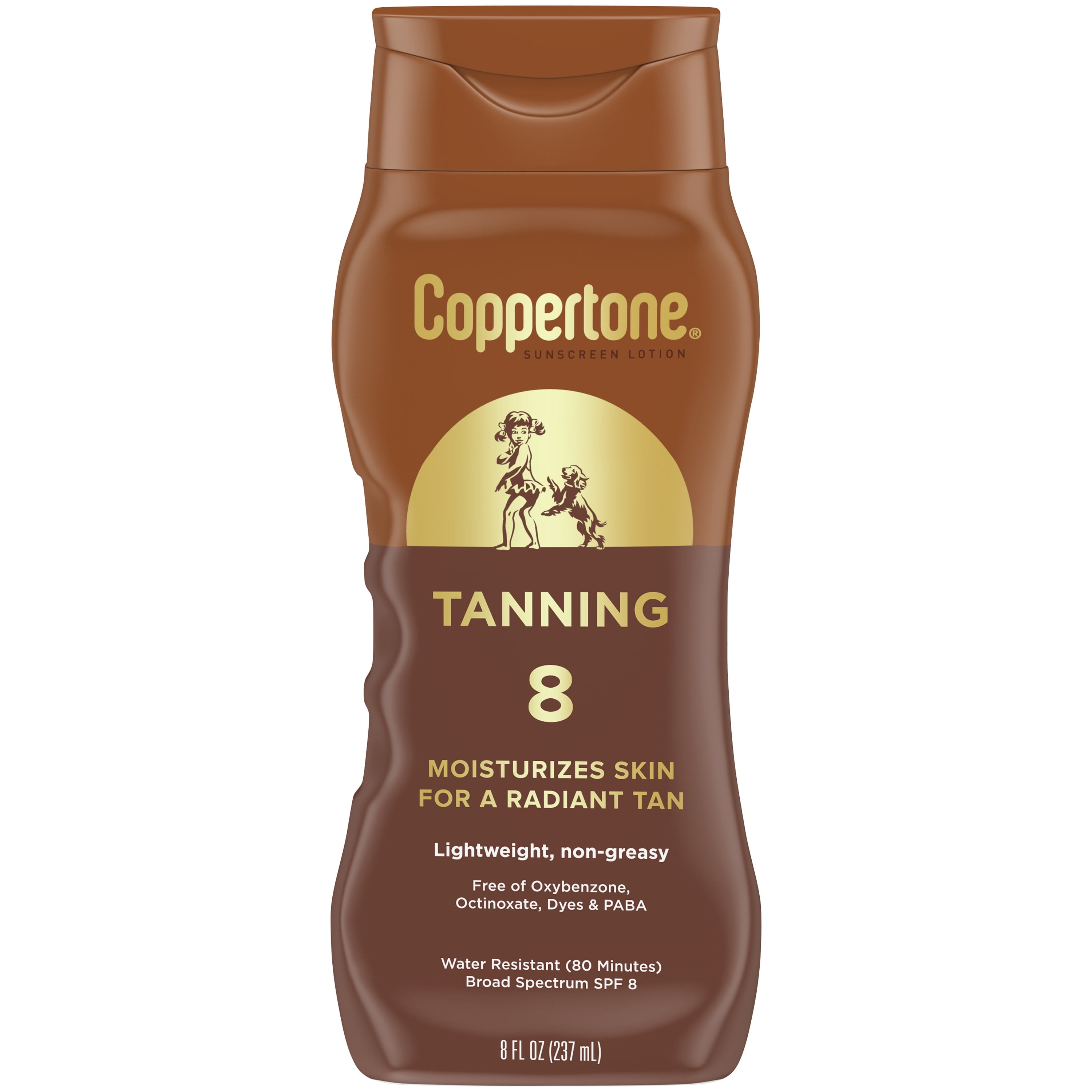 Coppertone Tanning Sunscreen Lotion, SPF 8 Broad Spectrum Sunscreen, 8 Fl Oz Coppertone