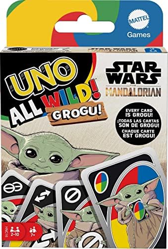 Mattel Games UNO The Mandalorian All Wild Grogu Card Game for Kids & Adults with Grogu Images & Special Rule, 2 to 10 Players Mattel Games