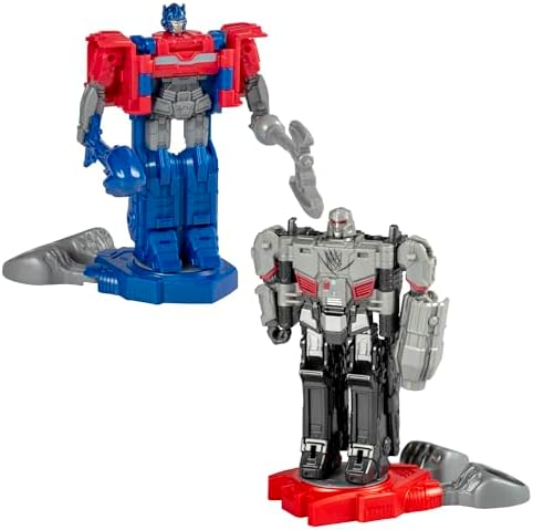 Transformers One Robot Battlers Action Figure 2-Pack, 4.5-Inch Optimus Prime (Orien Pax), 4.5-Inch Megatron (D-16), Interactive Toys for Boys and Girls Ages 6 and Up Transformers