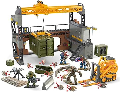 Mega Halo Infinite Building Toys Set, Floodgate Firefight with 634 Pieces, 4 Micro Action Figures, Poseable Articulation, Accessories, Kids or Adult (Amazon Exclusive) Mega